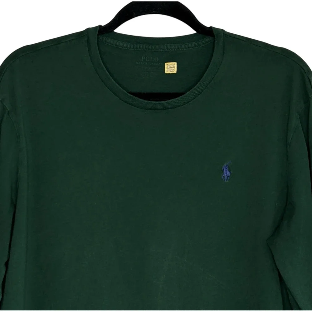 Polo Ralph Lauren Crewneck Long Sleeve T Shirt Large Pony Preppy Street Green‎